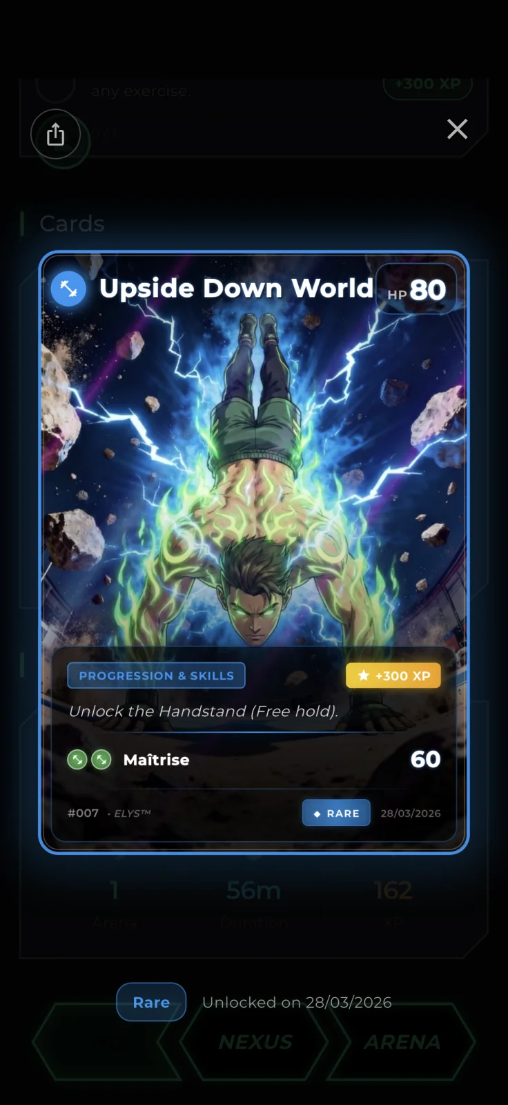 Calisthenics Achievement - Holographic Trophy Card